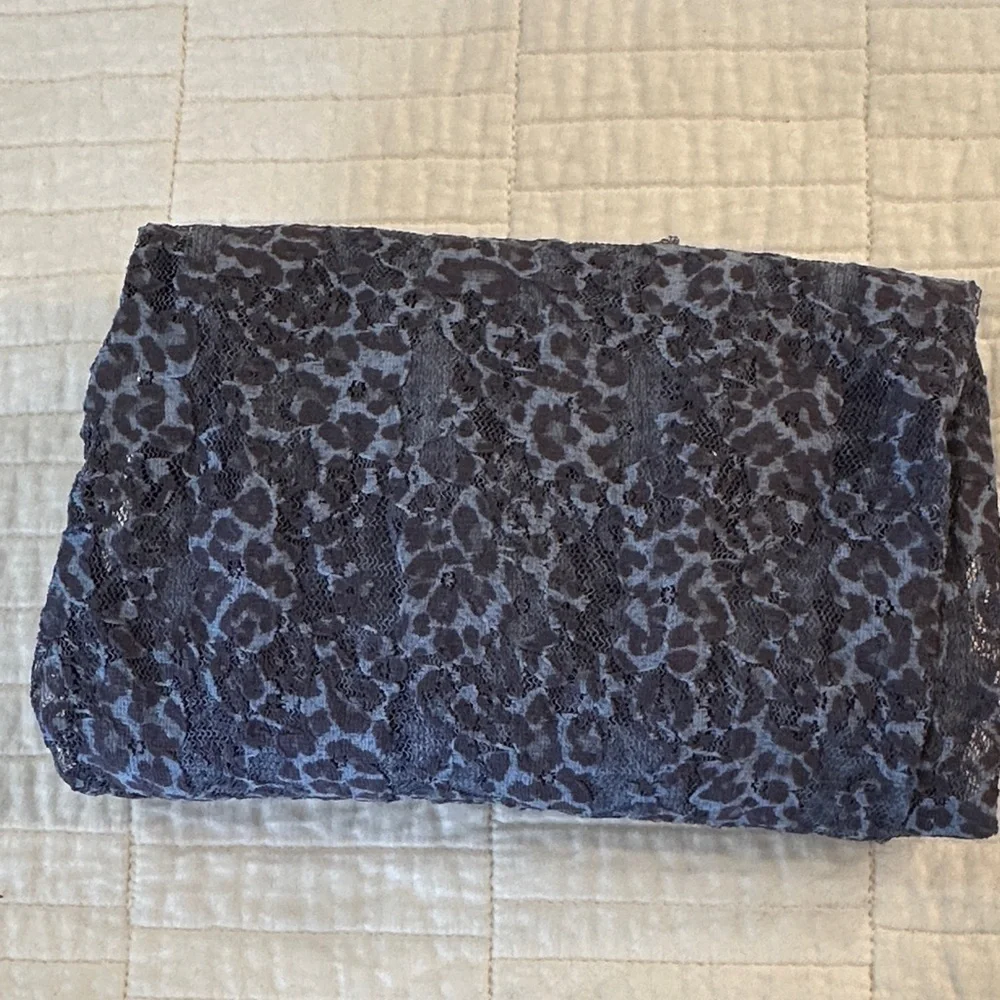 Leopard Print Lace L/XL See Through Pants Leggings Slate Gray